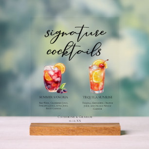 Sommer Sangria Tequila Sunrise Garten Cocktails Acrylschild
