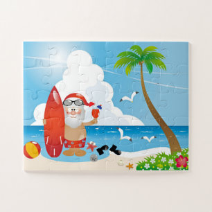 SOMMER SANTA AM STRAND JIGSAW PUZZLE