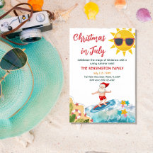 Sommer-Santa-Tropischer-Strand-Weihnachten im Juli
