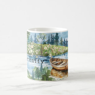 Sommer See Boot Blumen Gelassenheit Kaffeetasse