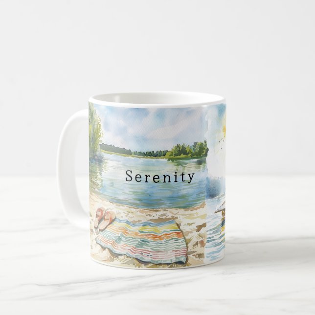 Sommer See Serenität Kaffeetasse (Vorderseite Links)