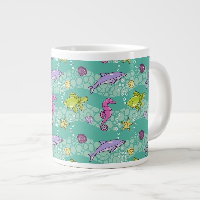 Sommer-Seemuster Jumbo-Tasse (Vorderseite Rechts)