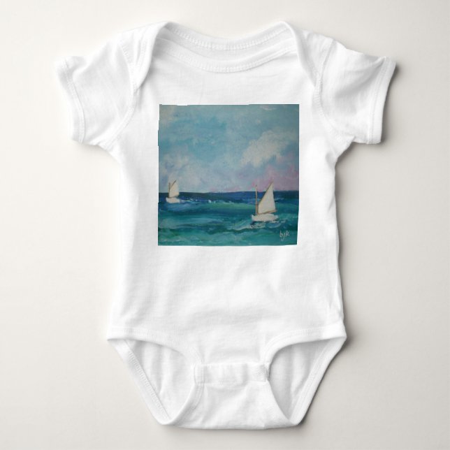 Sommer-Segelboot Babywear Baby Strampler (Vorderseite)