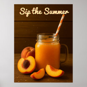 Sommer Sieben - Neues Pfirsichsaft-Poster drucken Poster