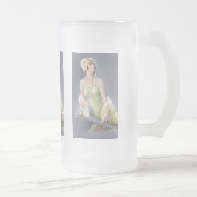 Sommer Sirene Frostierter Bierkrug Mattglas Bierglas (Rechts)
