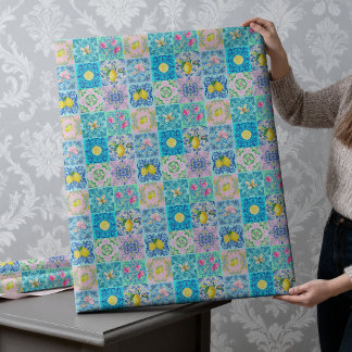 Sommer sizilianisch türkis bunt azulejo Amalfi Geschenkpapier