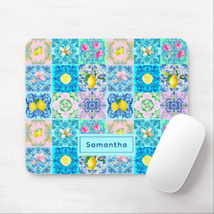 Sommer sizilianisch türkis bunt azulejo Amalfi Mousepad