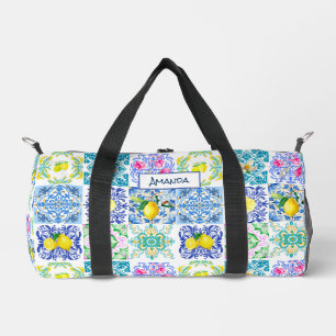 Sommer sizilianische Zitrusfrüchte Mittelmeer Azul Duffle Bag