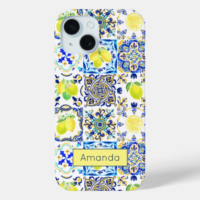 Sommer Sizilien Amalfi Mittelmeer majolica Case-Mate iPhone Hülle (Rückseite)
