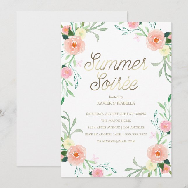 Sommer Soirée | Sommer-Party Einladung (Vorne/Hinten)