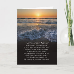 Sommer Solstice Ozean und Strand mit Waves Gedicht Karte