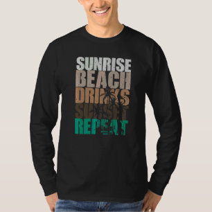 Sommer Sonnenaufgang Getränke Sunset Beach Wiederh T-Shirt