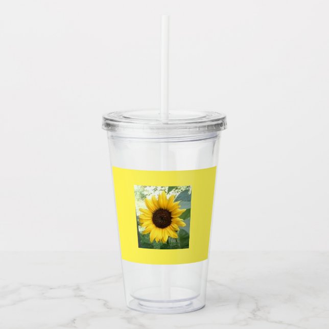 Sommer-Sonnenblume-Plastiktrommel Acryltrinkbecher (Vorderseite)