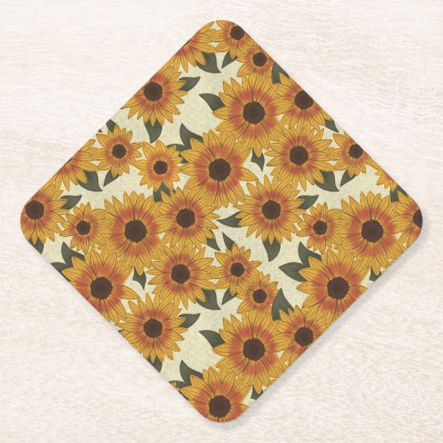 Sommer-Sonnenblumen Untersetzer (Vorderseite)