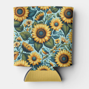 Sommer/Sonnenblumen/Vogel Dosenkühler
