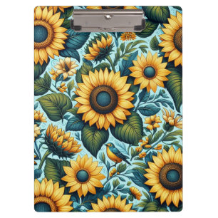 Sommer/Sonnenblumen/Vogel Klemmbrett