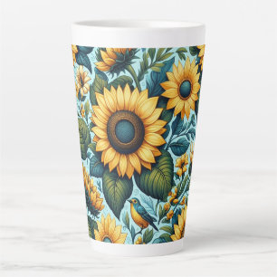 Sommer/Sonnenblumen/Vogel Milchtasse