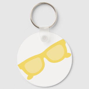 Sommer-Sonnenbrille gelbe Hipster-Brille Schlüsselanhänger