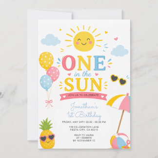 Sommer-Sonnenschein Einer in der Sonne Erster Gebu Einladung