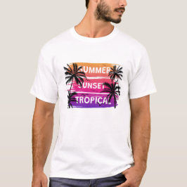 Sommer Sonnenuntergang tropisch T-Shirt