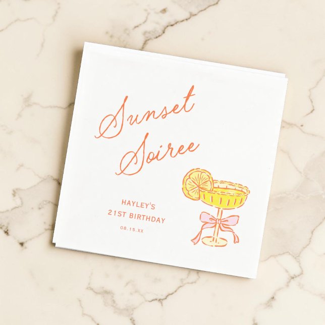 Sommer-Sonnenuntergangs-Soiree-Party Serviette (Von Creator hochgeladen)