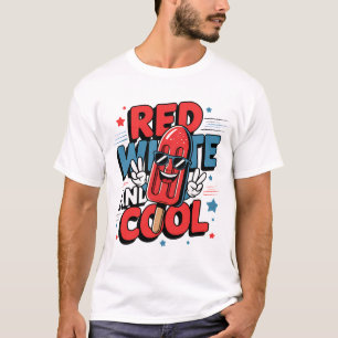 Sommer-Spaß Rot Weiß und Cool Patriotischer Eissti T-Shirt