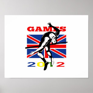 Sommer-Spiel-Hochsprungs-Leichtathletik 2012 Poster
