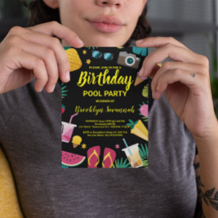 Sommer-Splash-Geburtstagspoolparty-Extravaganza Postkarte