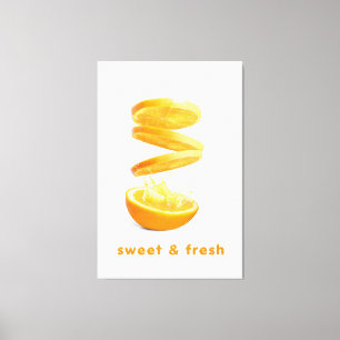 Sommer-Splash Obst-Wandkunst Leinwanddruck