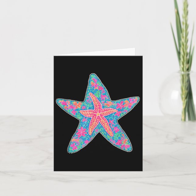 Sommer Starfish, Preppy Coasty Summer Funny Gift W Karte (Vorderseite)