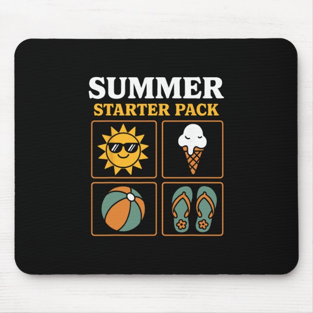Sommer Starter Pack Sonnen Flip Flops Ll Und Eiscr Mousepad (Vorne)