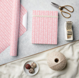 Sommer-Staubrose-Rosé-gestreift Geschenkpapier