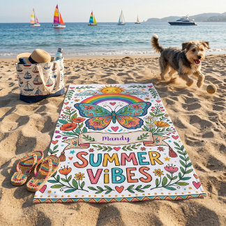 Sommer Stimmung boho floral Sonnenschein personali Strandtuch