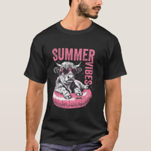 Sommer Stimmung Highland Kuh Lustig Hawaii Strand T-Shirt