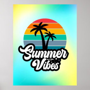 Sommer Stimmung mit Palmen Design Poster