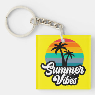 Sommer Stimmung mit Palmen Design Schlüsselanhänger