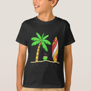 Sommer Stimmung Palmen Surfboard Surfer Kokosnuss  T-Shirt