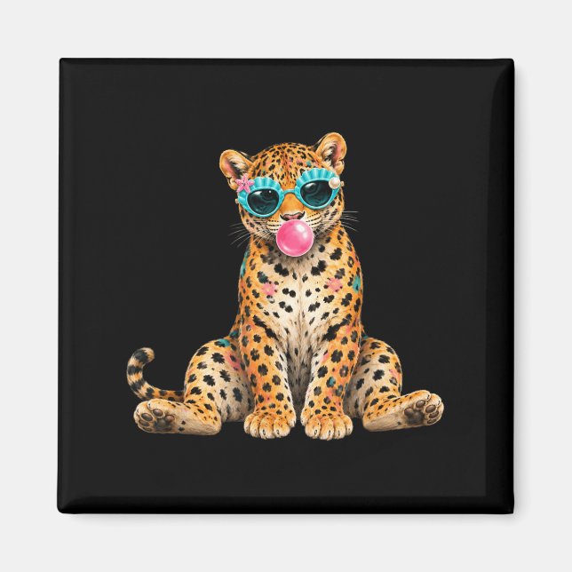 Sommer Stimmung Strandurlaub Leopard Bläst Luftbla Magnet (Vorne)