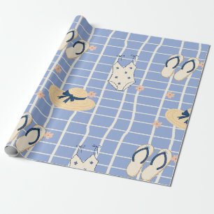 Sommer Strand Essentials Muster (1) Geschenkpapier