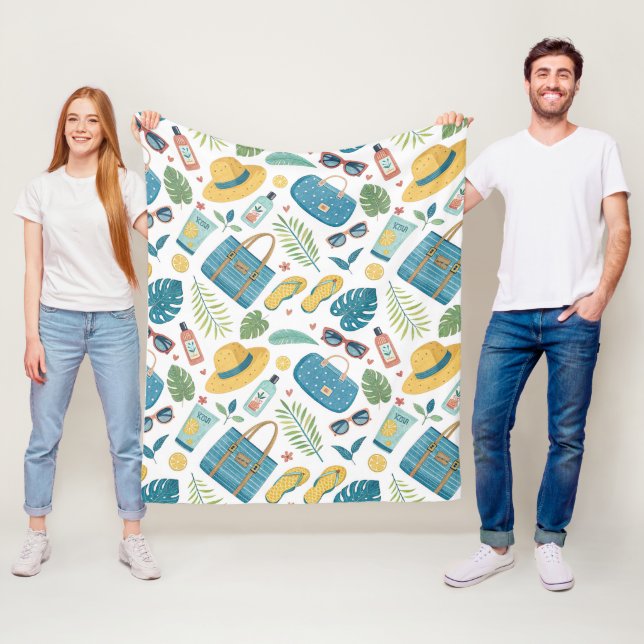 Sommer Strand Essentials Muster (2) Fleecedecke (Beispiel)