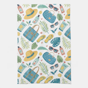 Sommer Strand Essentials Muster (2) Geschirrtuch