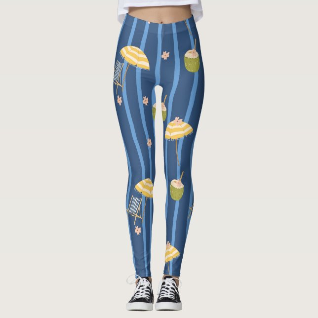 Sommer Strand Essentials Muster (2) Leggings (Vorderseite)