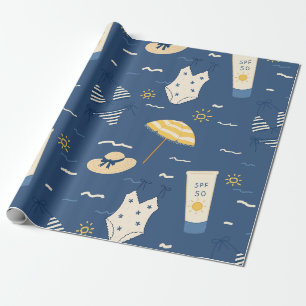 Sommer Strand Essentials Muster (4) Geschenkpapier