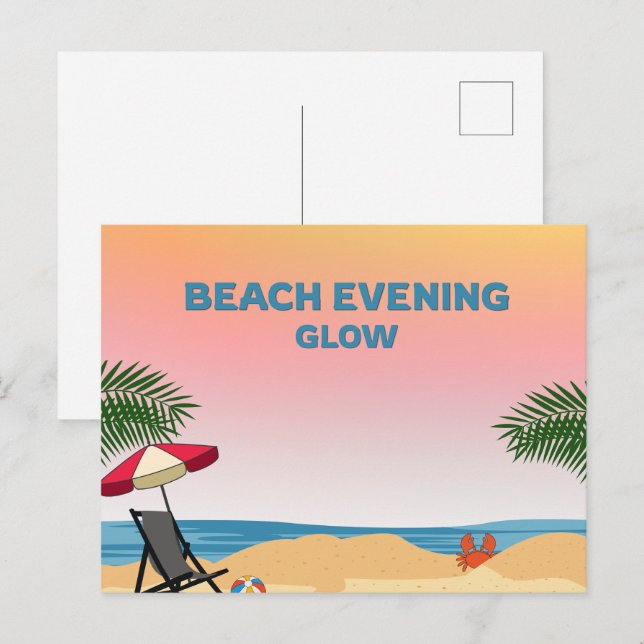 Sommer-Strand-Event  Glow Postkarte (Vorne/Hinten)