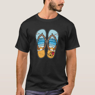 Sommer Strand Flip Flops Design Ozean Sandburg Va T-Shirt