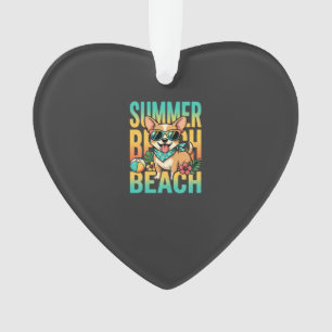 Sommer Strand Hund Urlaub Vektor Ornament