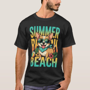 Sommer Strand Hund Urlaub Vektor T-Shirt