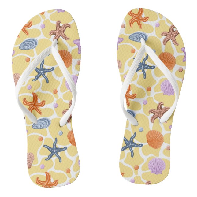 Sommer Strand Muscheln Flip Flops (Fußbett)