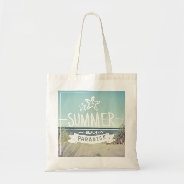 Sommer-Strand-Paradies Tragetasche (Vorne)