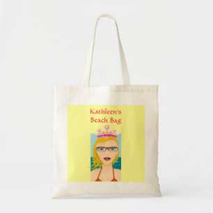 Sommer-Strand-Prinzessin mit Tragetasche